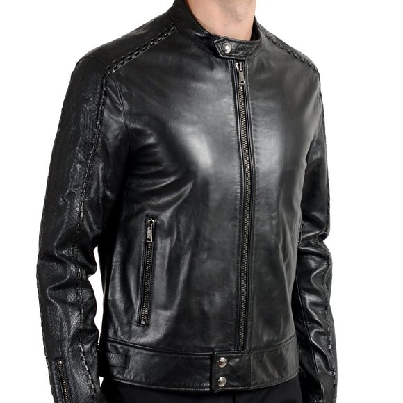 Roberto Cavalli 100% Leather Full Zip Biker Jacket - Picture 2 of 6